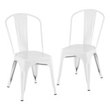 2 Cadeiras Iron Tolix Aço Metal  Industrial Vintage Cores Cor Da Estrutura Da Cadeira Branco