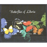 2007 Insectos- Mariposas Varias - Liberia (bloque) Mint