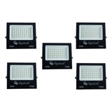 Reflector Led 50w Luz Blanca Fria Paquete 5 Piezas 110 Volts Color De La Carcasa Negro Color De La Luz Blanco Frío 110v/220v