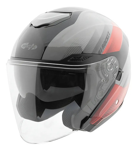 Casco Abierto Joe Rocket Rkt 70 Velocity Negro \u002F Gris \u002F Rojo | Meses sin interés