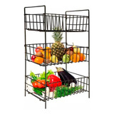 Canasto Cocina Estante Organizador Verduras Frutas 3 Niveles