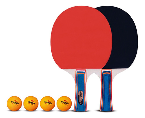 Set 2 Paletas Ping Pong + 4 Pelotas Groupstar  S6121a