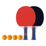 Set 2 Paletas Ping Pong + 4 Pelotas Groupstar  S6121a