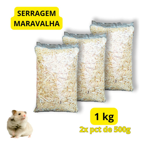 Serragem Coelho Hamster Aves Pacotes Solta Pronta P Uso 1kg