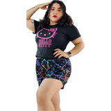 Pijama Xl Hello Kitty Sanrio Kuromi Short Blusa Cómoda Suave