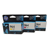 Kit 3 Cartuchos De Tinta 964 Color Original Hp 9010 9020