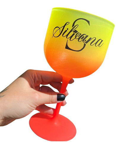 25 Taça Gin Degrade Personalizada Neon E Cores 600ml Fr/ver