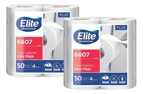 Papel Higiénico Elite 50mts 4 Rollos Bolson 12pack 6607 Ret