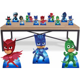 Pj Masks - Kit Festa Display 8 De Mesa 3 De Chão Decoração