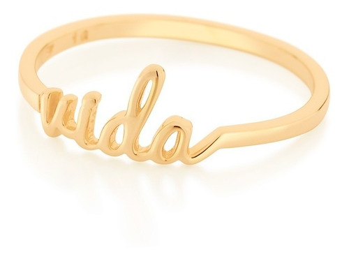 Anel Skinny Ring Vida Folheado Ouro Rommanel 512859