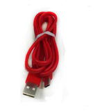 Cable Usb A Tipo C Reforzado Time Goma Color - S Color Rojo