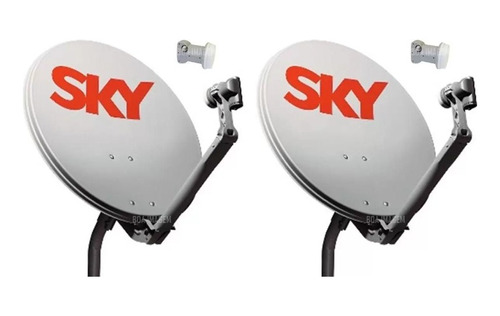 Sky Kit 2 Antenas + 2 Lnb Simples + Kit Instalação
