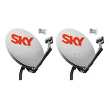 Sky Kit 2 Antenas + 2 Lnb Simples + Kit Instalação