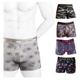 Pack X4 Calzoncillos Boxer Lody Estampado Simil Barak Hombre