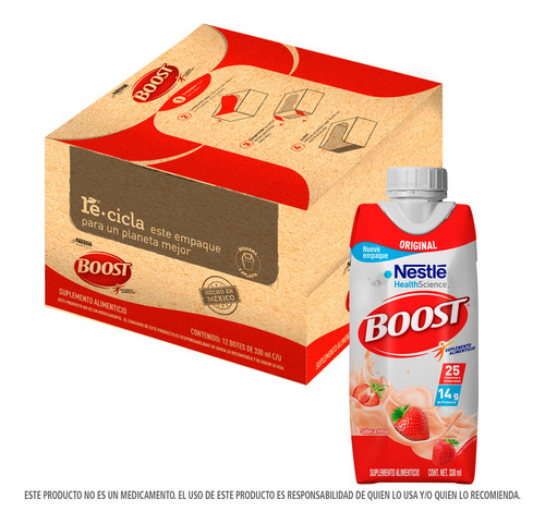 Pack X12 Suplementos Boost  Sabor A Fresa De 330ml