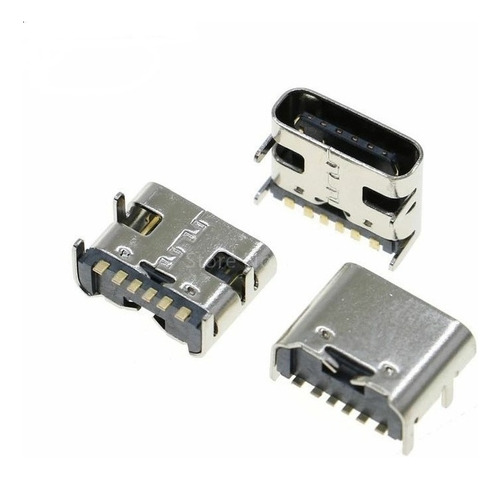 600x Type C 6 Pin Usb Smt Conector 3.1 Tipo C Femea Smd Diy