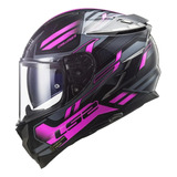 Casco Ls2 Challenger Spin Titanium Rosa Ff327