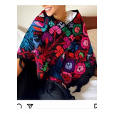 Poncho Mexicano Ruana Mexicana Pavo Real Ave Tejido Original