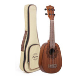 Ukelele Soprano Bamboo Madera Grabada Funda / Bu-21 Honolulu