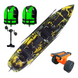 Caiaque Pesca 2 Lugares Mero Duplo Combo Caiaker + Pedal