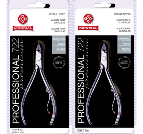 Kit 02 Alicate De Cutícula Profissional 722 Inox Mundial