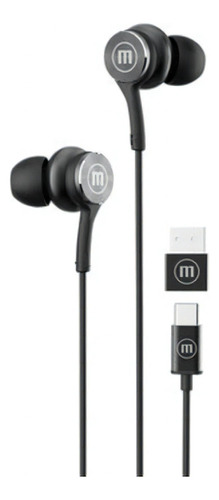 Audifonos Maxell Xc1 Ubs-c Con Adaptador Ubs-a Manos Libres Color Negro