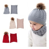 Gorro Bufanda Bebe Niño Niña Alta Calidad 3 Colores