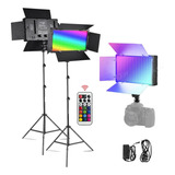 Iluminador Led Para Camera 40w Rgb Bicolor Com Tripé 1,8m