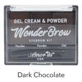 Kit De Gel Crema Para Cejas Y Polvo Amor Us Color Dark Chocolate