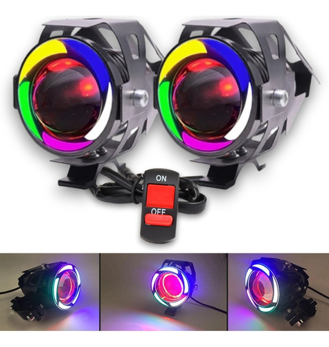 Kit Faros U7 Multi Proyector + Tecla Moto Ojo Angel A-vip