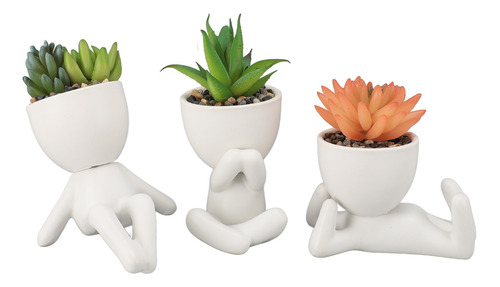 Set De 3 Plantas Artificiales Pequeñas Para Plantas Suculent