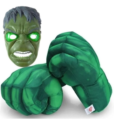 Puños Gigantes  X 2 Unidades + Mascara Increíble Hulk