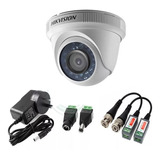 Cámara Domo Hikvision 1mp Hd Plástica + Fuente Balun Cctv