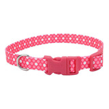 Coastal Style Pink Dots Collar Para Perros Color Rosado Tamaño Del Collar Xs (20 A 30cm)