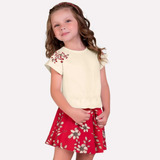 Conjunto Infantil Feminino Classic Blusa + Saia Milon 14987