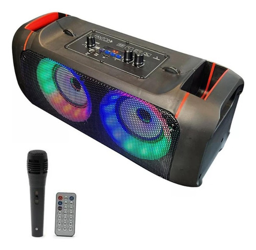 Parlante Karaoke Bluetooth Dual Luces Led West Microfono 