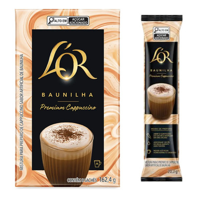 Cappuccino Premium Sabor Baunilha Caixa com 8 unidades 162,4g L'OR | MercadoLivre