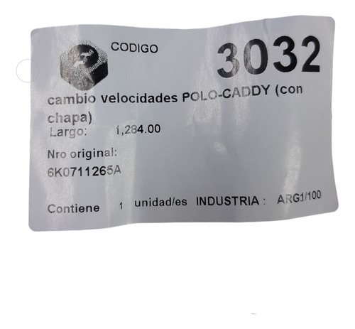 Cable Cambio De Velocidades Para Vw Polo / Caddy Con Chapa Foto 2