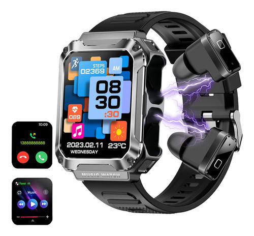 Smartwatch 1.96 Con Audífonos Y Llamadas Por Bluetooth