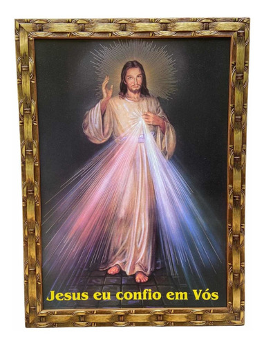 Quadro Jesus Misericordioso 56x76cm P/ Parede Sala Cozinha