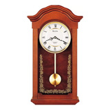 Reloj Bulova De Pared Pendulo Retro Vintage C3542 Clocks Estructura Café Fondo Café