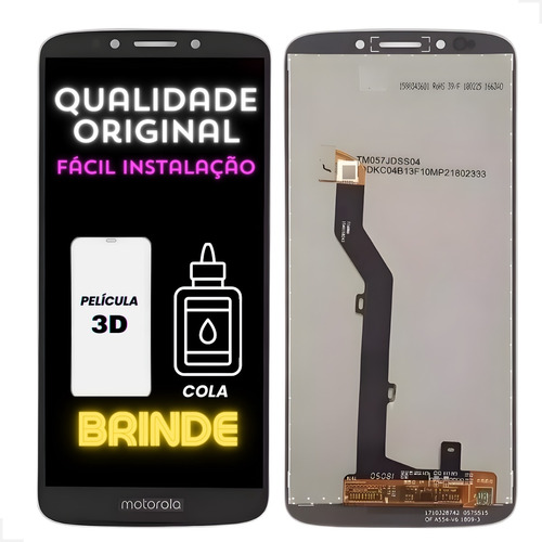 Tela Touch Display Lcd Moto G6 Play Xt1922 + Cola + Película