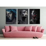 Quadro  Mulher Preta Black  Canvas 90x60cm Salão/sala/quarto