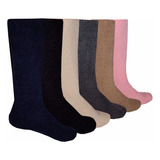 Calcetines Peluche Semi-larga Invierno Suaves Lisos 4 Pares