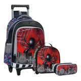 Mochila Escolar Homem Aranha Costas Infantil Menino Kit