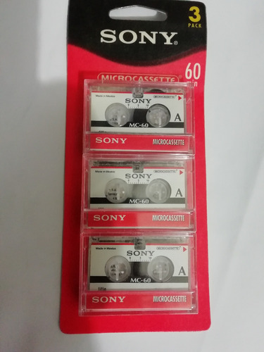 3 Pack De Micro Cassettes Sony Mc 60 Minutos