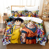 Ropa De Cama De Anime Luffy Vs Goku, One Piece, Dragon Ball