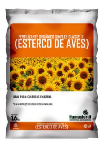 Esterco De Aves / Fertilizante Orgânico Simples 1,6 Kg     