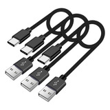 Cable Usb C Corto De 1.5 Pies, Paquete De 3 Cargadores Usb T