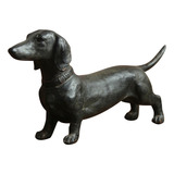 Ornamento De Estátua De Dachshund Colecionável De Estilo Ant